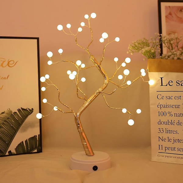 Ball Lights Tree Bordlampe Bonsai Tre  Kvist Tre DIY Kunstig Lys Tre Tre Lampe Opplyst Bjørketre Romantisk Dekorasjon