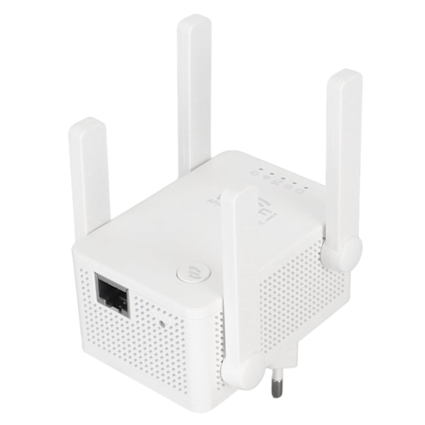 Internet Booster 4 Antenner AP Router Relætilstand Indikatorlys Automatisk Parring WiFi Signalforstærker til Hjem 100‑240V EU Stik