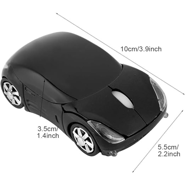 2.4G trådløs mus med USB-mottaker, 1600DPI bilmus optisk mus for bærbar PC nettbrett spill