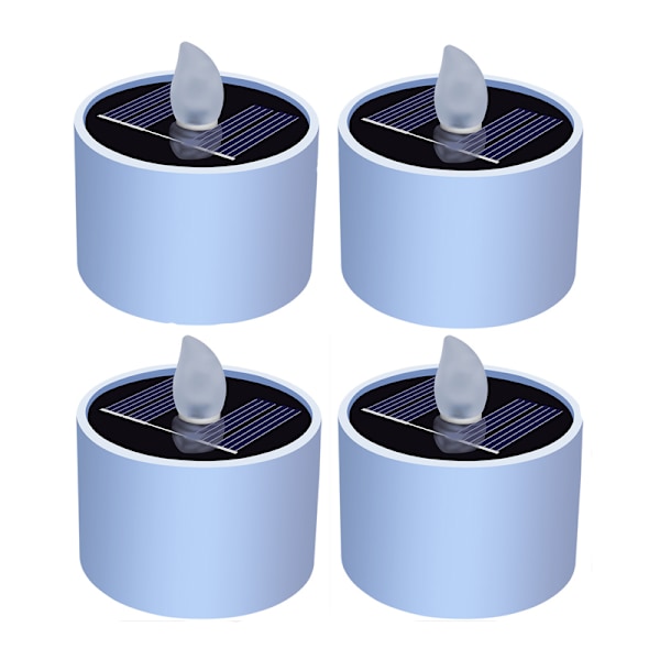 Solar Candles - Rechargeable Flickering Tea Lights Solar Powered Outdoor Flameless Lamp Nightlights Waterproof LED Candles  - 4 Pack