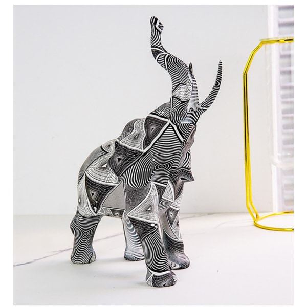 Resin Doodle Elephant Sculpture -työpöydän koristeet