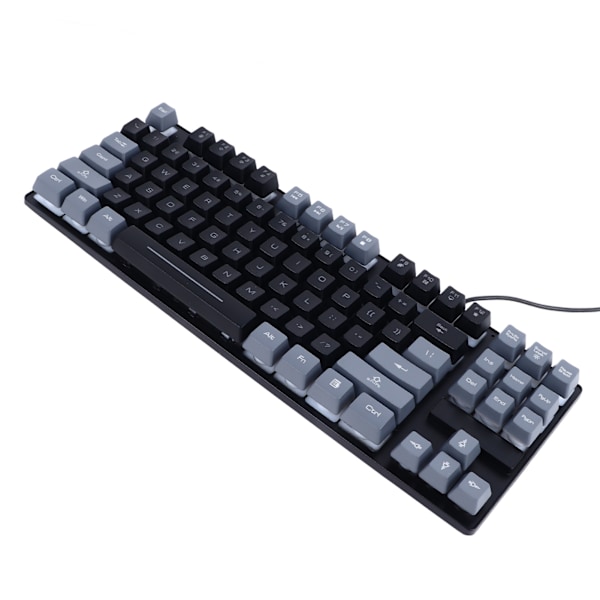 Gaming tastatur USB 87 taster RGB baggrundsbelyste flydende taster kontrastfarve pladsbesparende kablet tastatur til stationær bærbar computer