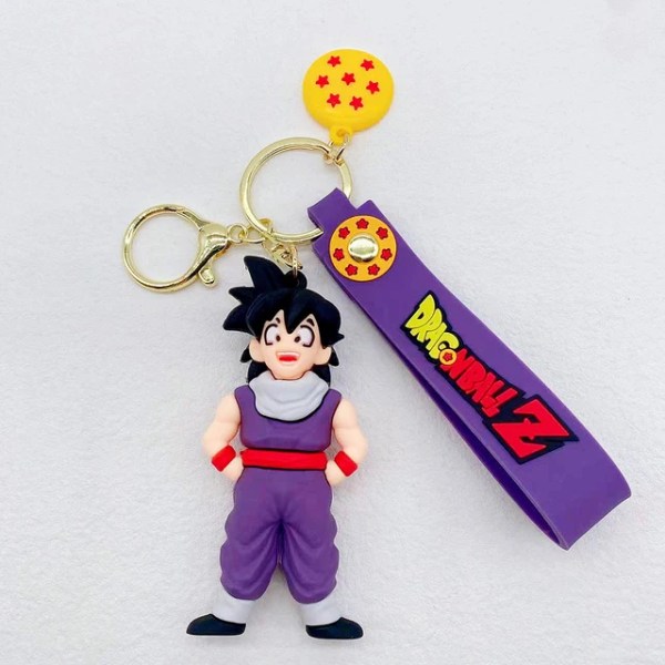 Dragon Ball Z nøkkelring Mote Smykker Son Goku Vegeta Piccolo Actionfigurer 8CM PVC Nøkkelring for Menn Kvinner Veske Anheng Gave E