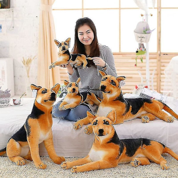 Born Pretty Gosedjur Plysch Simulering Schäferhund Dockleksak Kreativ Plysch Arméhund Leksak Kawaii Present Till Barn Flicka Pojke