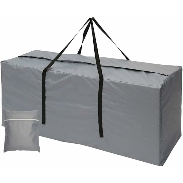 Stor udendørs opbevaringspose, havepose med vandtætte håndtag, 210D Oxford (173 x 76 x 51 cm, grå) -AD11--O-