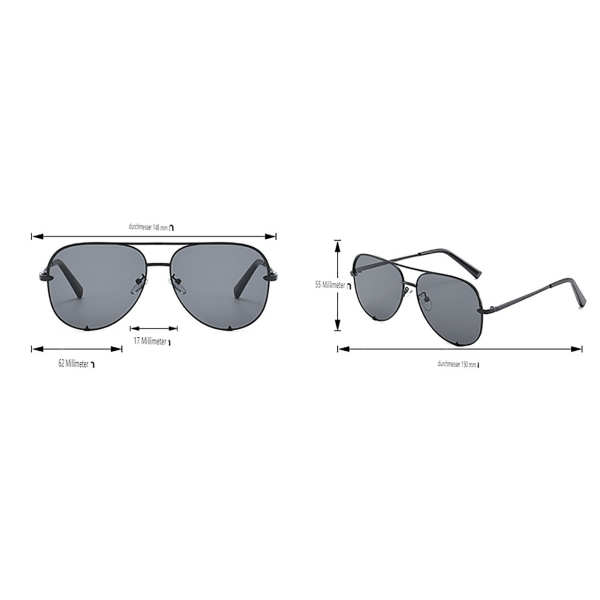 Solglasögon med polygonal trend UV400 Klassiska utomhus moderna glasögon