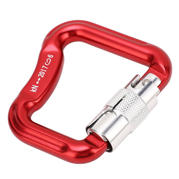 20KN Automatisk låsning Klättring Karabiner Klipp Twist Lock Lätt Karbinhakar För Klippklättring Bergsklättring D-formad Röd