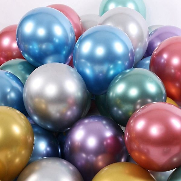 50 stk 10 tommers metalliske lateksballonger tykke krom blanke metallperleballonger Globos for -