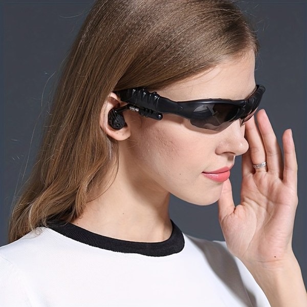 Stereo hörlurar Trådlöst headset med mikrofon polariserade glasögon Solglasögon för bilkörning Cykling Sport brusreducerande hörlurar