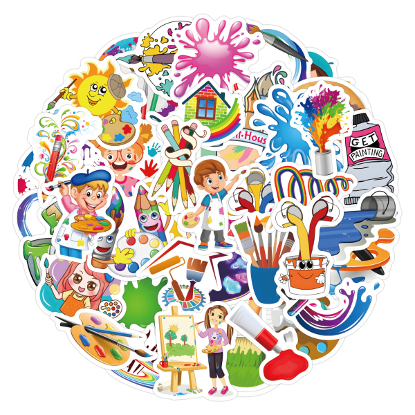 60 Konstritande Doodle-klistermærker for barn