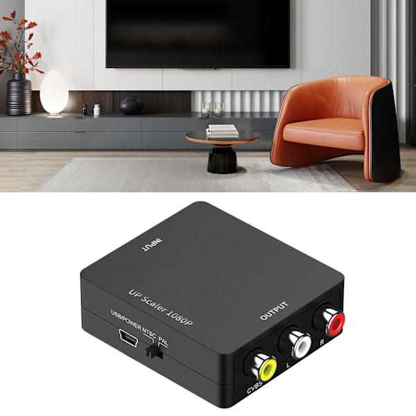 HD Multimedia Interface till AV-omvandlare 1080P Plug and Play RCA Ljud Video Adapter för PS5 Set Top Box HDTV