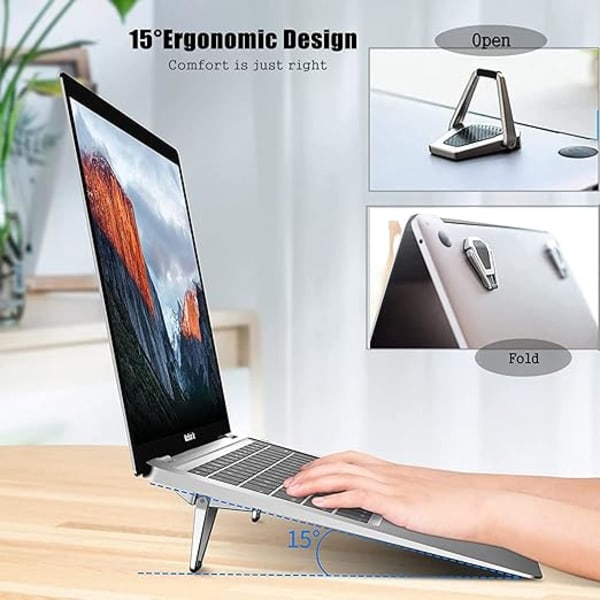 2 st osynliga laptopstativ, minikylskåp i aluminium, ergonomiskt och lätt skrivbordsstativ