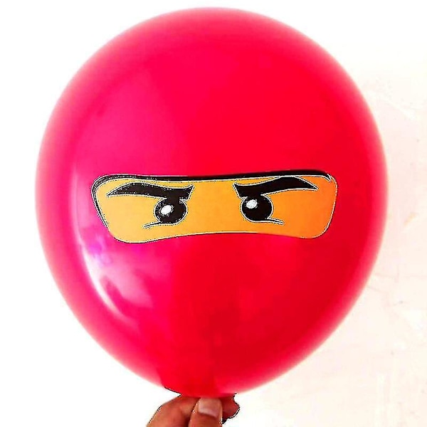 20 Ninja Ballonger Pojkar Barnkalas Dekoration 12 Tums Latex Fest Ballonger Tillbehör Hatt