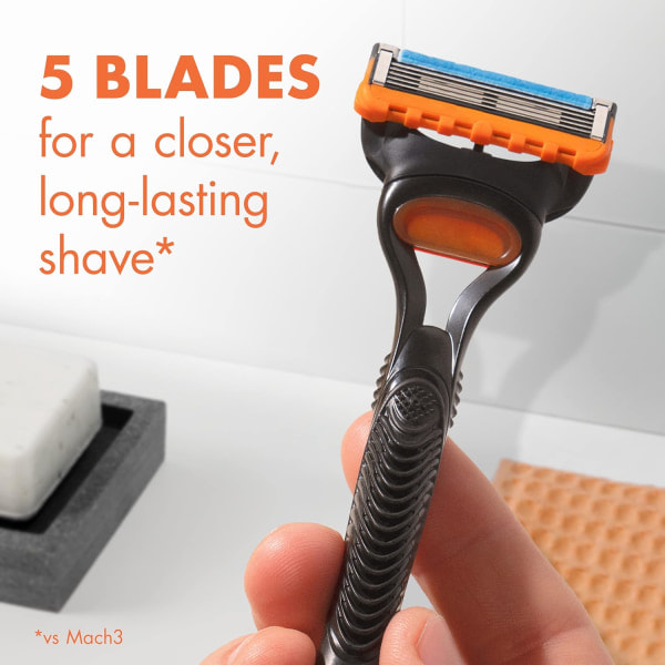 12-pakning barberblade til mænd med Fusion 5-kompatible blade 12