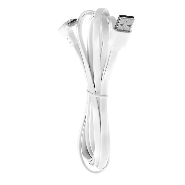 1-pakning (Hvit) 2m/6,6ft Strømkabel Passer for Arlo Pro, Arlo 2, Arlo Go, Arlo Lett Værbestandig Innendørs/Utendørs Flat Kabel Aluminiumlegering Mikrofon