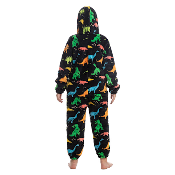 Barn Onesie Pyjamas Sött Mönster Tryck Dragkedja Unisex Mjuk med Huva för Vinter Höst Typ 3