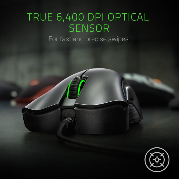 Essentiel Gaming Mus med 6400 DPI optisk sensor black