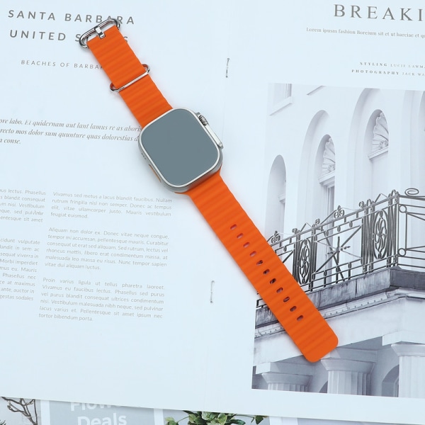 Silikon Armband Ocean-rem kompatibel med Apple Watch-rem för Apple Watch Utra