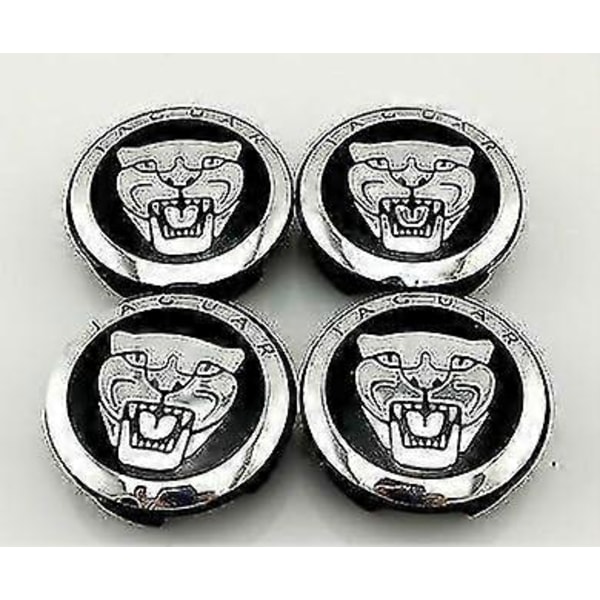 Set med 4 hjulnavkapslar Svart 59mm För Jaguar X Type Xk Xf Xj Xj8 Xj6-AD10--O-