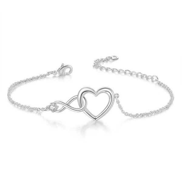 Kvinnors hjärtformade armband Infinity Heart Armband