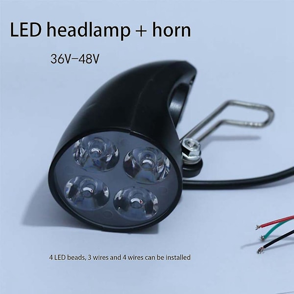 36v 48v Ebike Lys Scooter Lampe Elektrisk Cykel 4 Led Forlygte Ultralyse Forlygte Med