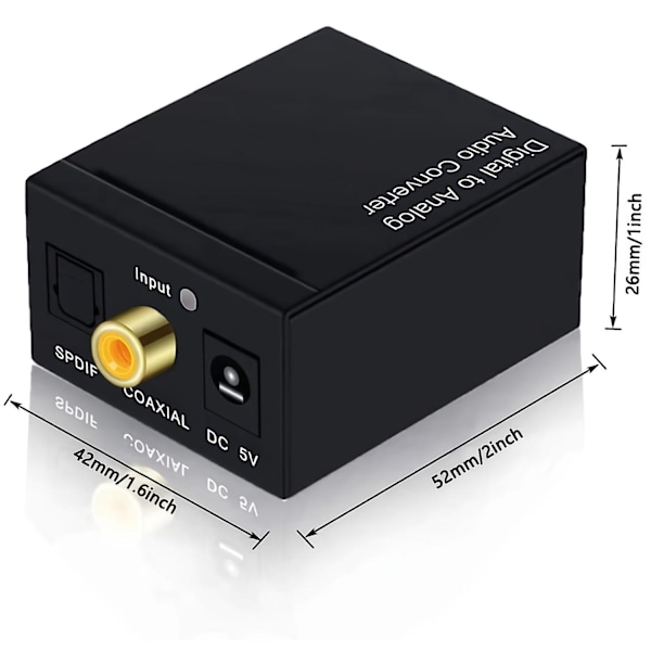 DAC Digital til Analog Konverter Digital SPDIF Toslink til Analog Stereo RCA 3.5mm Jack Audio L/R Adapter Med Optisk Kabel For PS3 Xbox HD DVD PS4 Hjemmekinoanlegg AV-forsterkere Apple TV