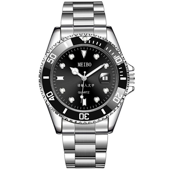 Mode Herrklockor Analog Kvarts Klocka Ljus Rostfritt Stål Armband - AD10 - O