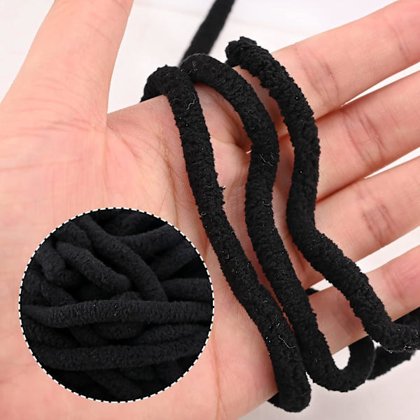 Stickgarn 4x Stickgarn för Virkning, Mjukt Chunky Garn för Garnprojekt black