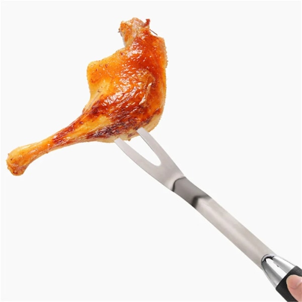 3-delt grill sæt i rustfrit stål, grillgaffel, grilltang, grillspatel, bærbare multifunktionelle grillredskaber, køkkenredskaber