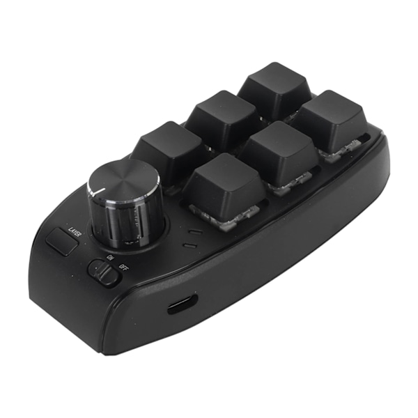 Mini tastatur 6 taster 1 knap rød switch mekanisk plug and play programmerbar tastatur til spil kontor medier trådløs BT (indbygget 200mAh batteri inkluderet)