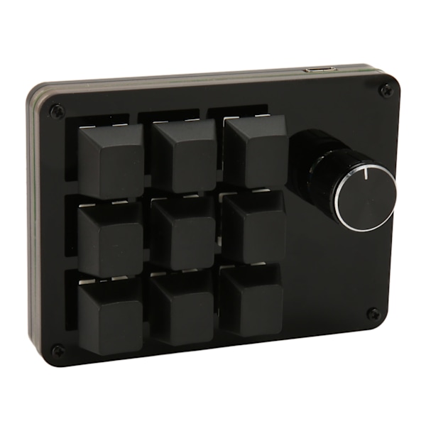 Mini 9-tasters tastatur med drejeknap makro mekanisk tastatur hot swappable blå switch tastatur tastlinjeseparation