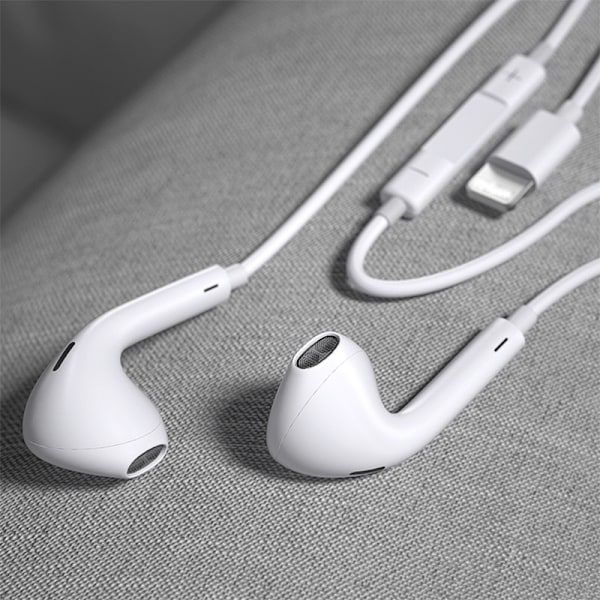 iPhone-kompatibla Lightning in-ear hörlurar iPhone X/11/12/13/14 Vit