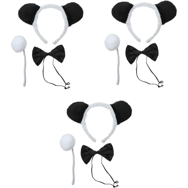 9 stk/sett Baby Bowtie Bunny Tails Tegneserie Hodebånd Kostyme Rekvisita Morsom Panda Hale Sløyfe Festartikler Dyr