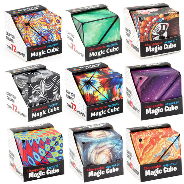 3D Magic Cube Pusselleksaker lahja Shashibo Shape Shifting -laatikko E