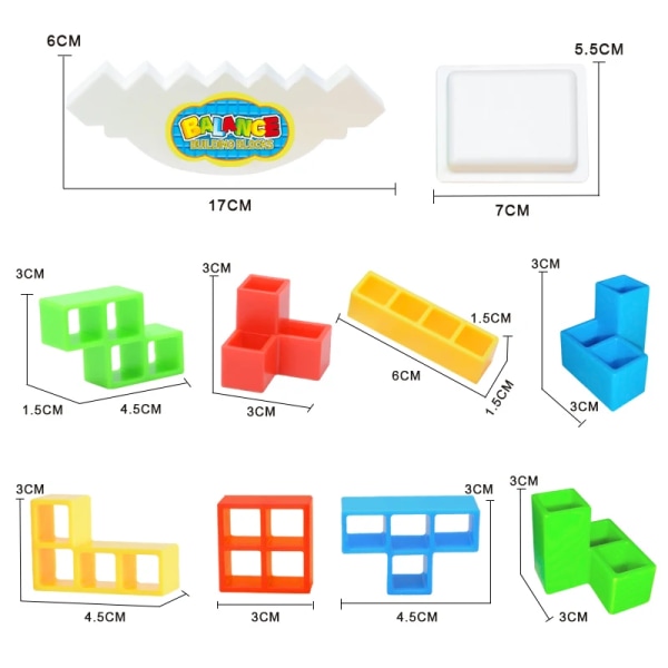 Balans Staplade Tetra Tower Spel 16-48PCS Byggklossar Gunga Hög Rysk Block Pussel Montering Stapel Barn Skrivbord Leksaker 16Blocks