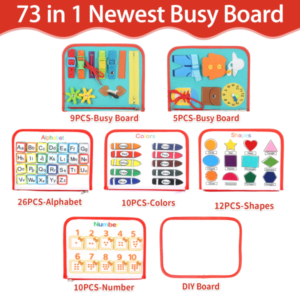 Småbørns Montessori Travl Board for Børn Sanselegetøj Førskolelæring Pædagogiske rejseaktiviteter for drenge Finmotorik Pink mermaid