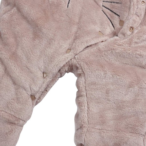 Baby overall baby sparkdräkt flanell vinteroverall med fötter huva tecknad, khaki 0-3 månader-po-