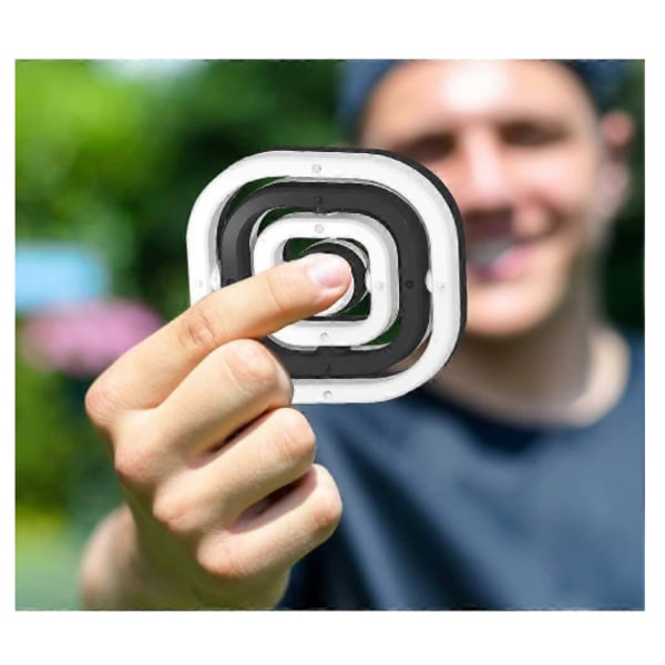 3D uendelig flip sort og hvid finger gyro kreativ fingerspids gyro dekompressionslegetøj[mo]