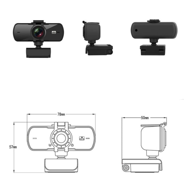 1080P-verkkokamera mikrofonilla, Plug & Play USB-verkkokamera puheluihin/kokouksiin, Zoom/Skype/Youtube