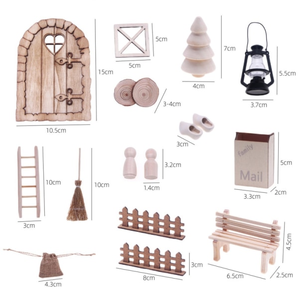 Dollhouse miniatyr julgård set miniatyr scen modell