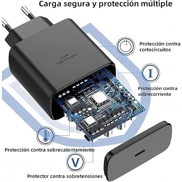 45W USB C Laddare - Supersnabb Laddning för Samsung Galaxy S24/S23/S22 & A-Serien - Inkluderar 2m USB C Kabel【mo】