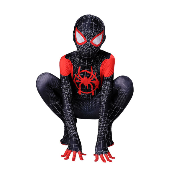 Miles Morales barnkostym Spider-Man，Iron Spider-Man Cosplay Halloween Set Miles 100cm