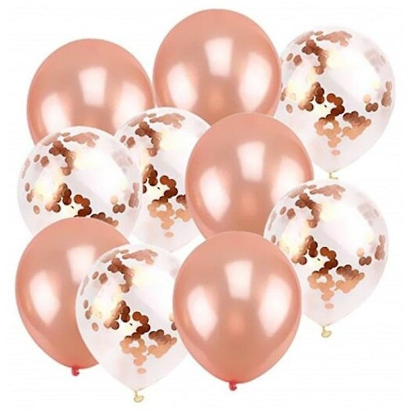 10 st roséguldkonfettiballonger, perfekta för bröllopsdekorationer, födelsedagsfester, multi A