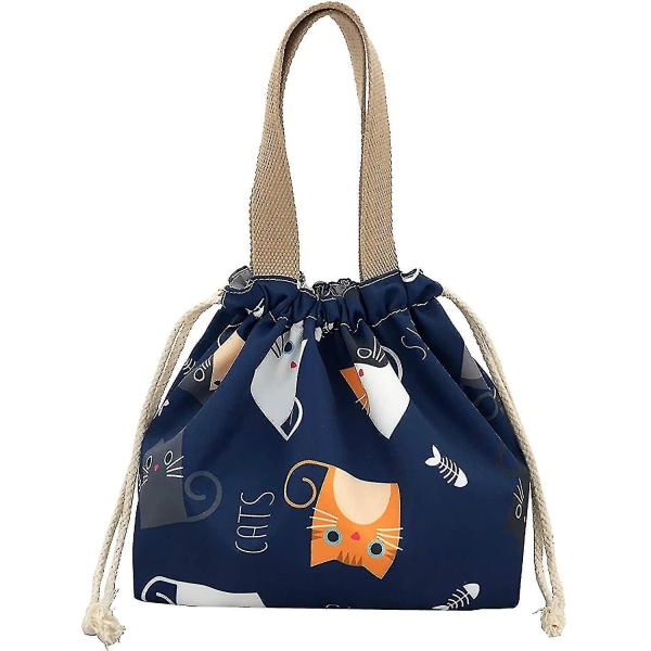 Mini Lunch Tote Pouch Reusable Small Cute Lunch Bag With Drawstring