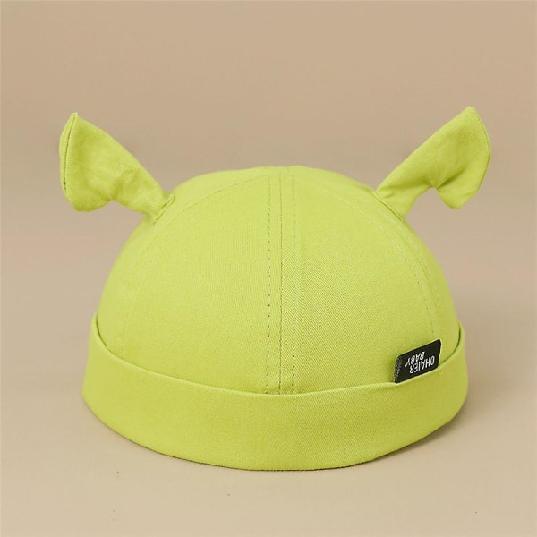 Unisex Monster Shrek-lue for barn, jenter og gutter, Halloween-hette, bomullsbøttehatt, grønn fest, morsomme luer, fiskerluer