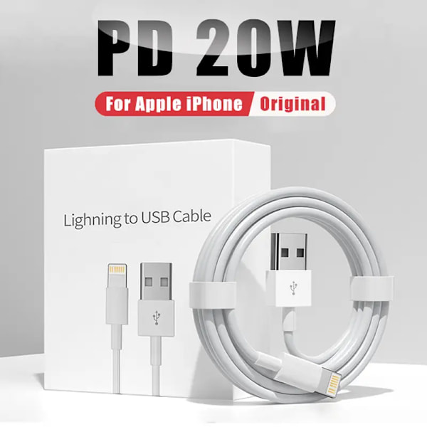 Meter iPhone-lader Lightning Hurtigladekabel for iPhone