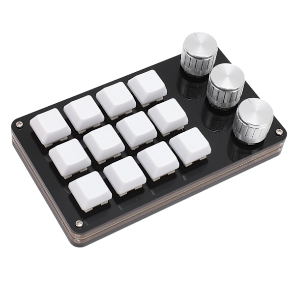 Mini tilpasset tastatur 12 taster 3 knotter programmerbar blå bryter Hot Swappable programmering makro tastatur for dataspill