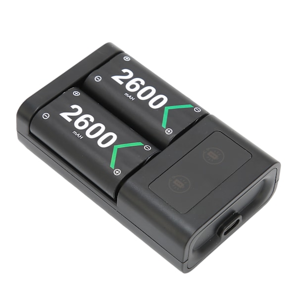 Genopladelig Batteripakke til Xbox One 2x2600mAh Batteri med Ladestation til Xbox One S til Xbox Series X S