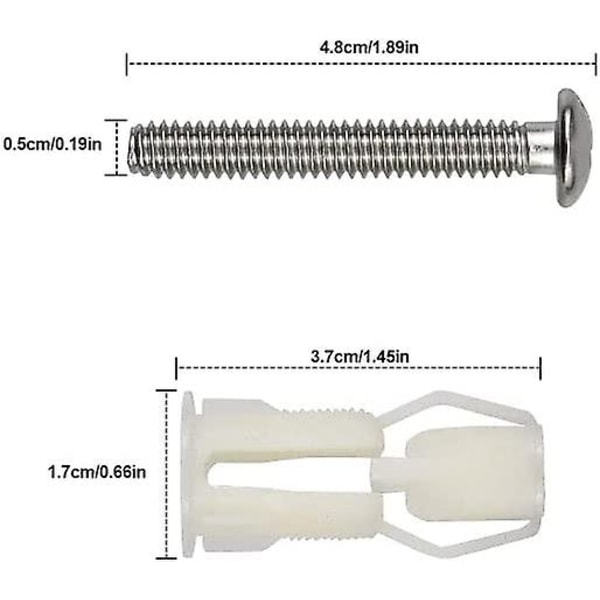 4 Toalettsete Ekspansjonsskruer. Festingsskruer Og Dybler Til Toalettsetet. Toalett Tilbehør. Festing Av Toalettet. Festing Av Toalettlokket