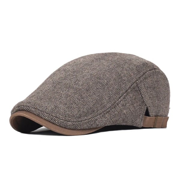 Herringbone casual raidallinen baskeri, cap Säädettävä grey